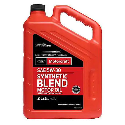 Motorcraft 5W-30 Synthetic Blend Motor Oil, Superior Wear Protection, 5 Quart