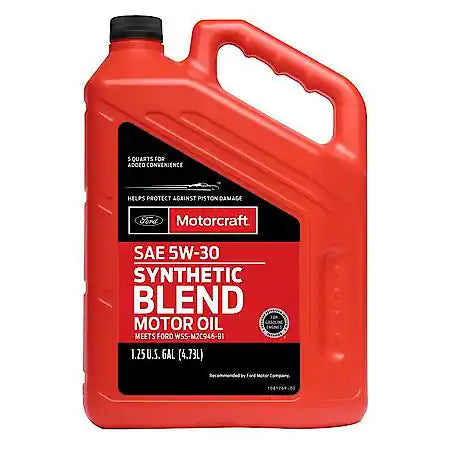 Motorcraft 5W-30 Synthetic Blend Motor Oil, Superior Wear Protection, 5 Quart