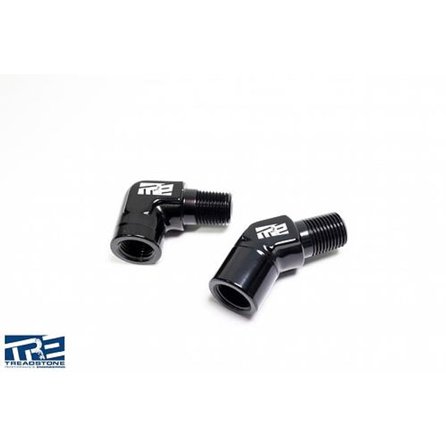 1/8" NPT male to 1/8" NPT female 90 degree adapter