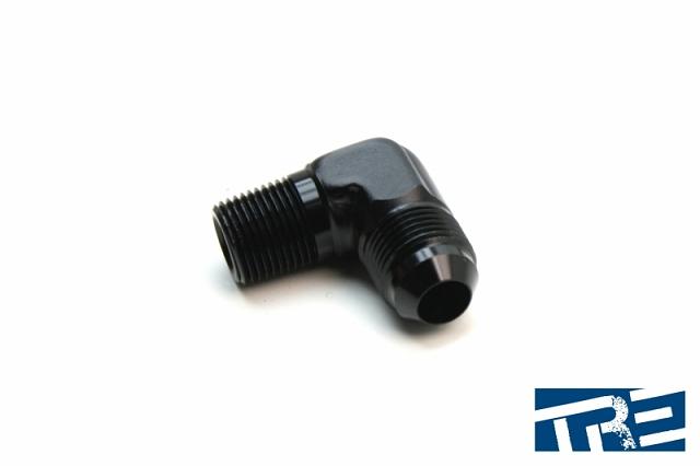 3/8" NPT to -8AN 90 degree adapter